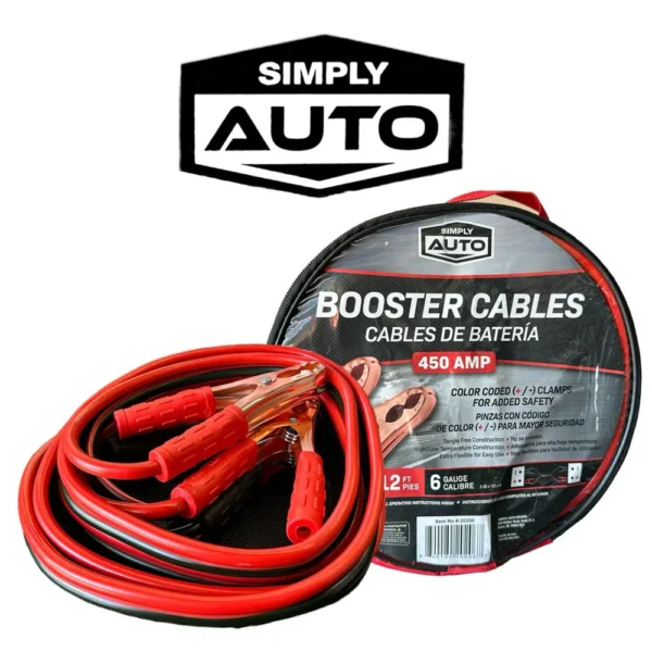 SIMPLY AUTO BOOSTER CABLES 450 AMP 12 FEET 6 GAUGE/12