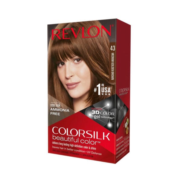 REVLON COLORSILK HAIR COLOR 1PK/12 #43 MEDIUM GOLDEN BROWN