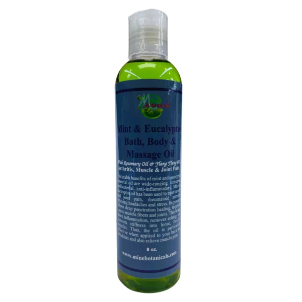 Bath, Body & Massage Oil with Mint & Eucalyptus 8 oz