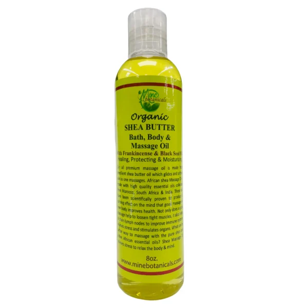 Bath, Body & Massage Oil with Organic Shea Butter 8 oz.