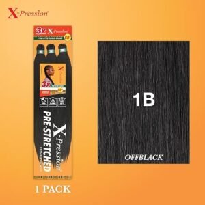 Sensationnel X-Pression Prestretched Braids-3X 58in,1pk 1B OFFBLACK 1 Box inside =50 PCS