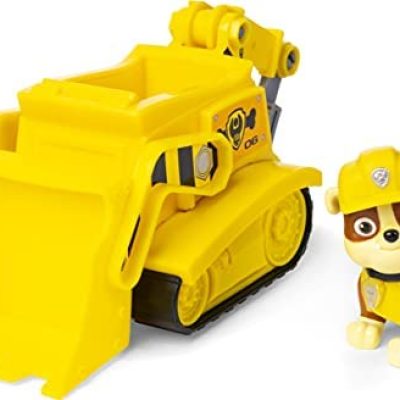 Paw Patrol Rubble Bulldozer Vehicle with Collectible Figure for Kids